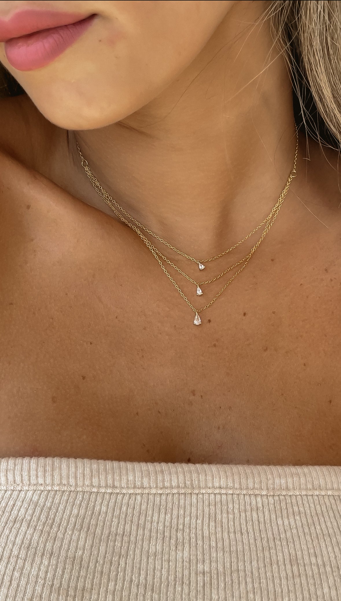 Trio Pear Necklace