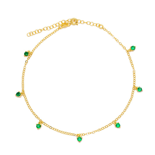 Green Drops Anklet