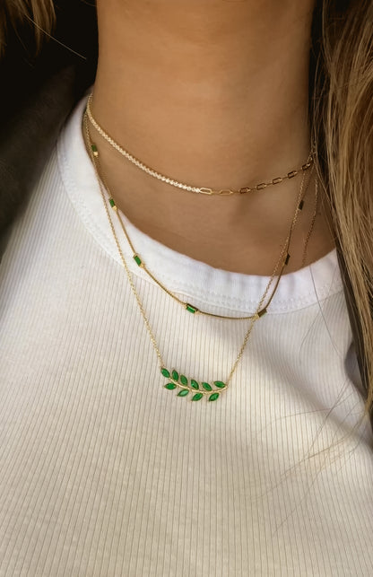 Green Baguettes Necklace