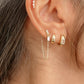 Double Baguette Chain Earrings