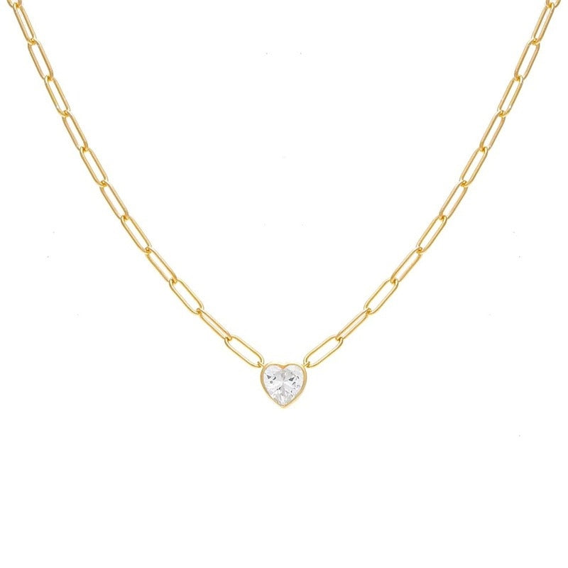 White Heart Necklace