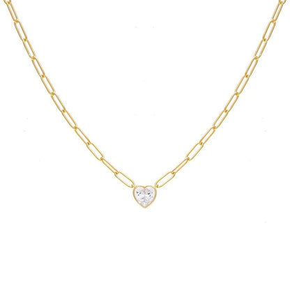 White Heart Necklace