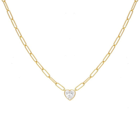 White Heart Necklace