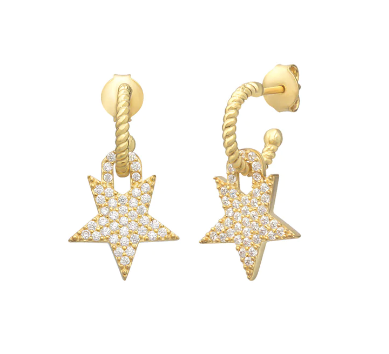 Pave Star Hoops