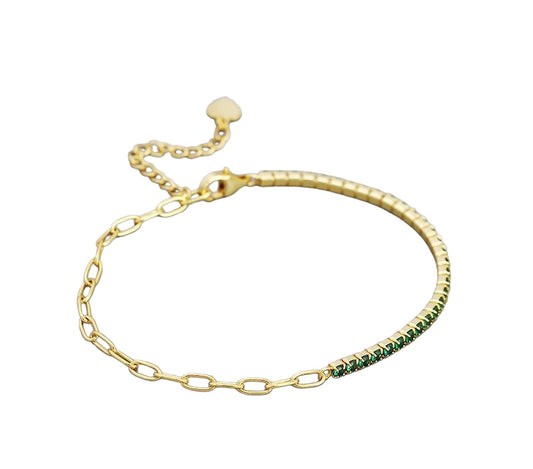 Green Half Tennis Bracelet